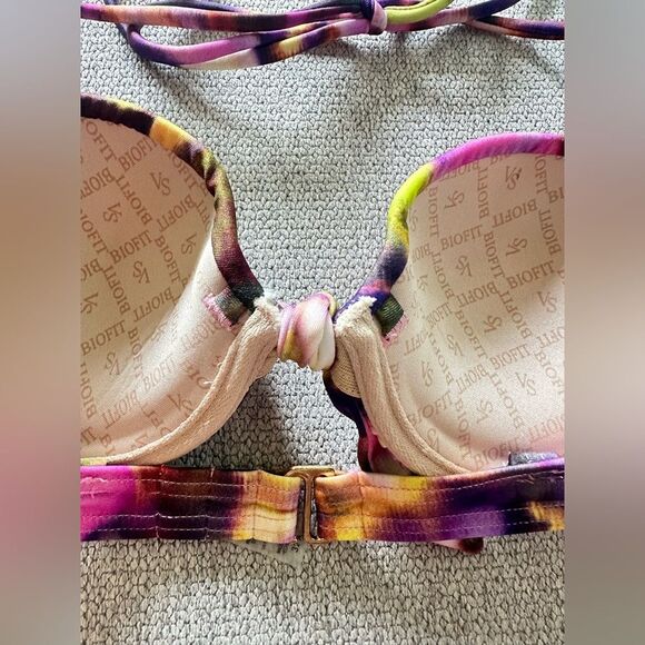 Victoria’s Secret Push Up Halter Bikini Set Tie Dye Multi Color Size S / 32A - Picture 6 of 8